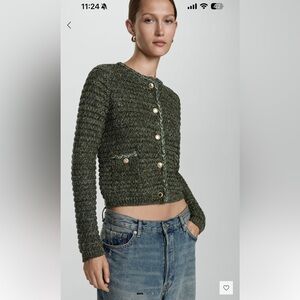 MANGO LUREX CHUNKY-KNIT CARDIGAN SIZE XS NWT